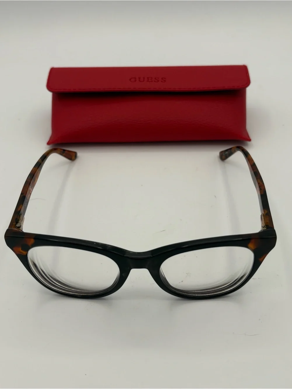 Guess Eyeglasses GU2675 005 Black Brown Tortoise Round Full Rim 49-19-140mm Case